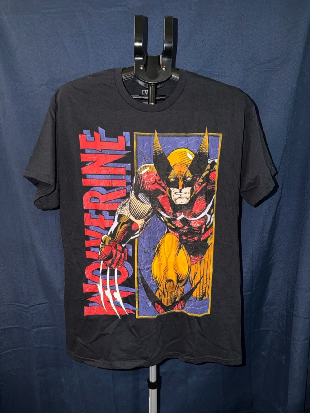Marvel Wolverine Graphic Tee Vintage Style Black Size Large